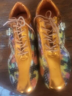 Bolaro By Summer Rio Metallic Orange Multicolor Sequin Sneakers